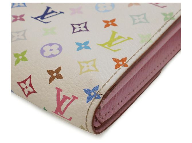Louis Vuitton Monogram Bi-fold Long Wallet Pink Weiß - Ansicht 4