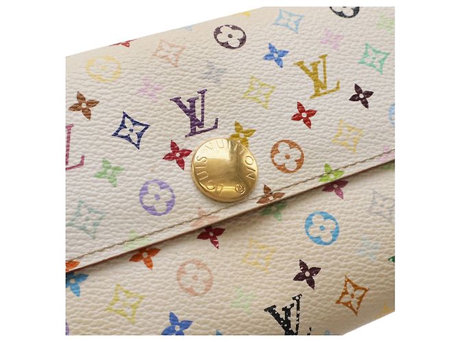 Louis Vuitton Monogram Bi-fold Long Wallet Pink Weiß - Ansicht 5