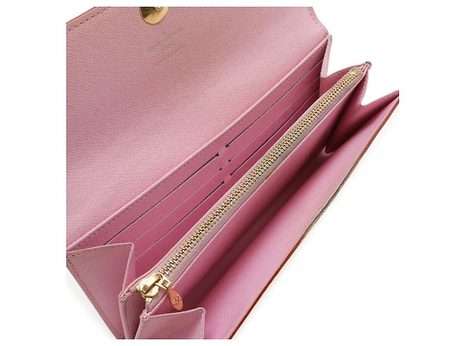 Louis Vuitton Monogram Bi-fold Long Wallet Pink Weiß - Ansicht 6