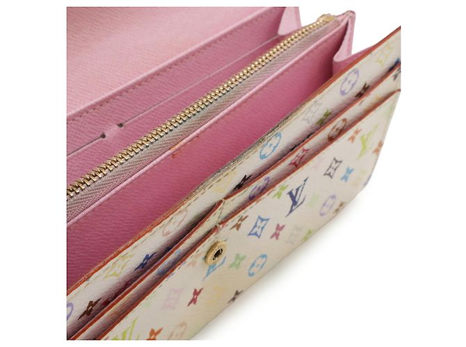 Louis Vuitton Monogram Bi-fold Long Wallet Pink Weiß - Ansicht 9