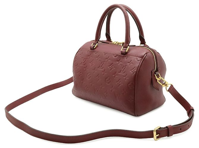 Borsa Louis Vuitton Monogram Empreinte Speedy Bandoulière 25 NM Bordò - vista 3