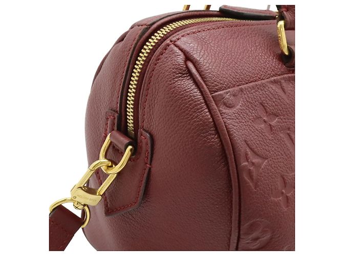 Borsa Louis Vuitton Monogram Empreinte Speedy Bandoulière 25 NM Bordò - vista 9