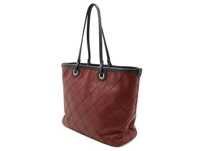Borsa Tote Chanel On the Road Wild Stitch Nero Bordò - vista 3
