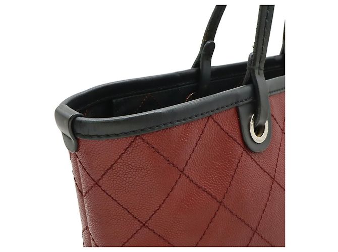 Borsa Tote Chanel On the Road Wild Stitch Nero Bordò - vista 5