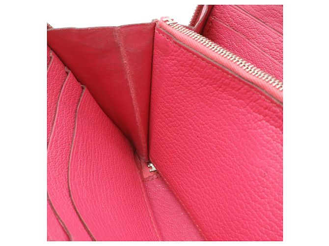 Hermès HERMES Azap Long All-Leather Round Wallet in Fuchsia Fuschia - vista 10