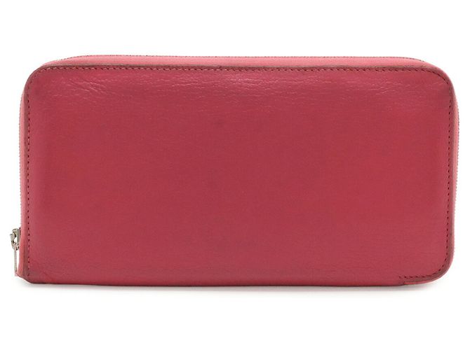 Hermès HERMES Azap Long All-Leather Round Wallet in Fuchsia Fuschia - vista 2
