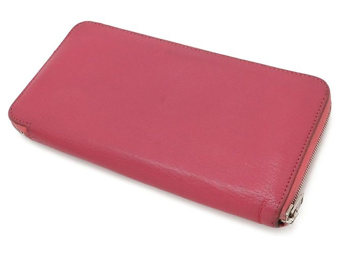 Hermès HERMES Azap Long All-Leather Round Wallet in Fuchsia Fuschia - vista 3