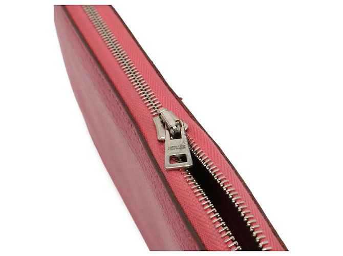 Hermès HERMES Azap Long All-Leather Round Wallet in Fuchsia Fuschia - vista 6