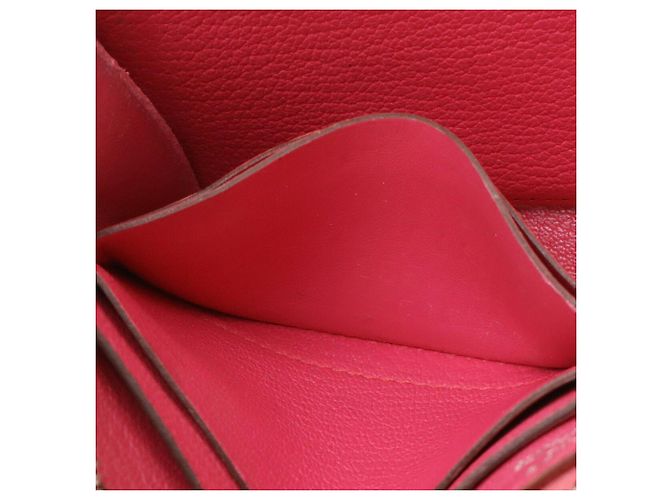 Hermès HERMES Azap Long All-Leather Round Wallet in Fuchsia Fuschia - vista 9