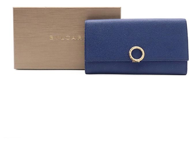 Cartera larga bi-fold Bvlgari Bulgari Clip Azul - vista 10