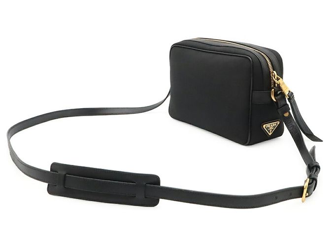 Borsa a tracolla in jacquard Prada Nero - vista 3