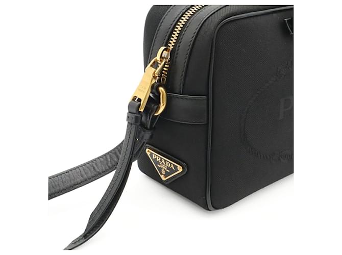 Borsa a tracolla in jacquard Prada Nero - vista 8
