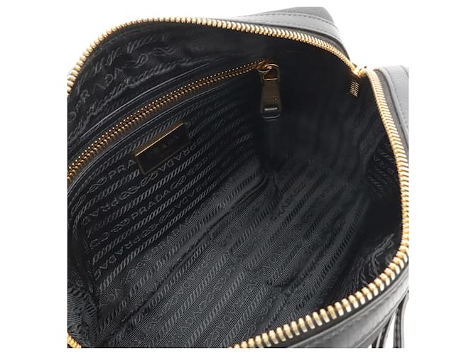 Borsa a tracolla in jacquard Prada Nero - vista 9