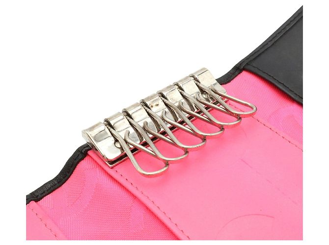 Chanel Cambon Line Schlüsselcase Schwarz Pink - Ansicht 7