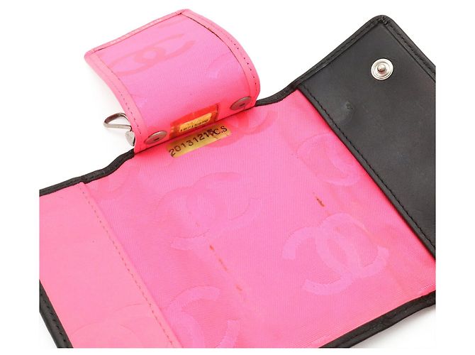 Chanel Cambon Line Schlüsselcase Schwarz Pink - Ansicht 9