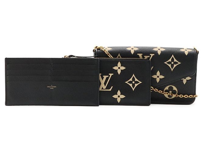 Louis Vuitton Monogram Empreinte Pochette Felicie Nero Beige - vista 2