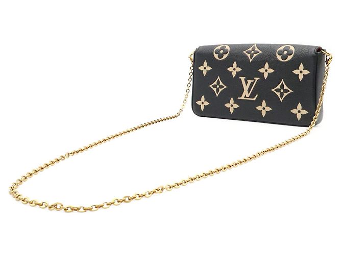 Louis Vuitton Monogram Empreinte Pochette Felicie Nero Beige - vista 3