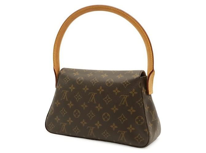 Borsa a tracolla Louis Vuitton Monogram Mini Looping Marrone - vista 3