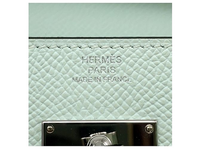 Hermès Portafoglio Hermes Kelly Long To Go in pelle Epsom Vert Peppermint - vista 9