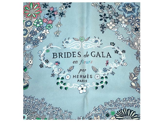 Sciarpa in seta Hermès - Carré 90 Brides de Gala en Fleurs Bianco Verde - vista 7