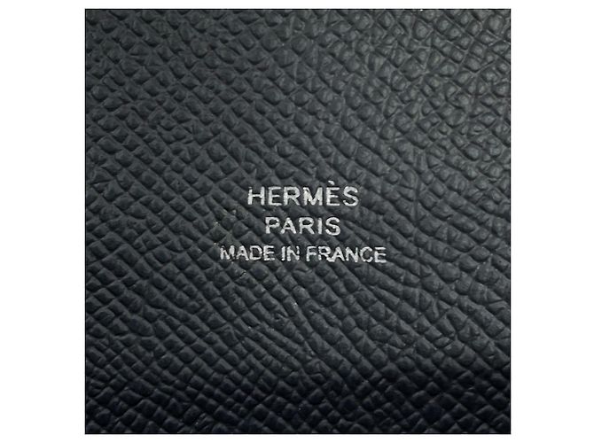 Hermès Portafoglio a tracolla Hermes in pelle Epsom Gris Misty - vista 10