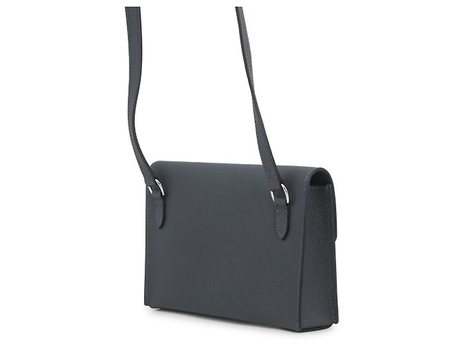 Hermès Portafoglio a tracolla Hermes in pelle Epsom Gris Misty - vista 2