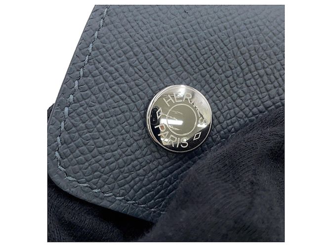 Hermès Portafoglio a tracolla Hermes in pelle Epsom Gris Misty - vista 8