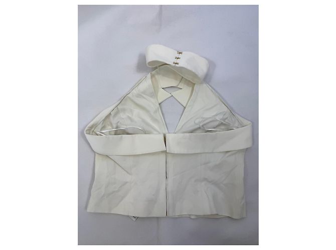 Cult Gaia Top blanco cuello halter - vista 2