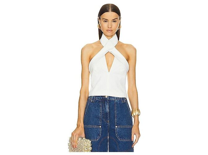 Cult Gaia Top blanco cuello halter - vista 5