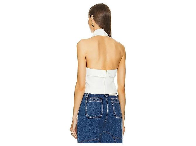 Cult Gaia Top blanco cuello halter - vista 6