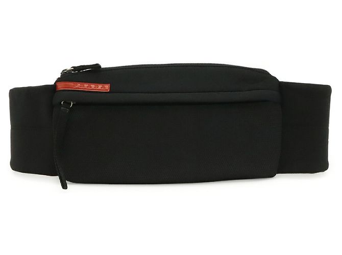 Prada Sport Bauchtasche aus schwarzem Mesh und Neopren - Ansicht 2