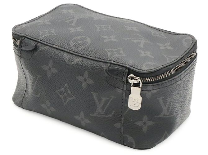 Pochette borsa Louis Vuitton Monogram Eclipse Cube de Orangement PM Marrone Nero - vista 3
