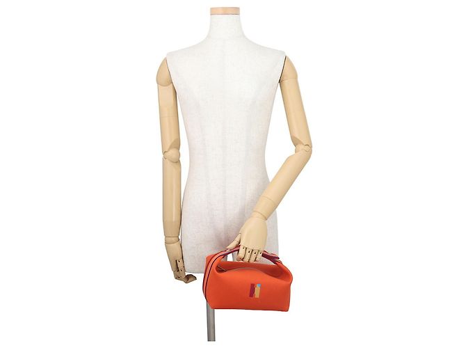 Hermès Pochette Kara Hermes in tela Feu Rosso - vista 4
