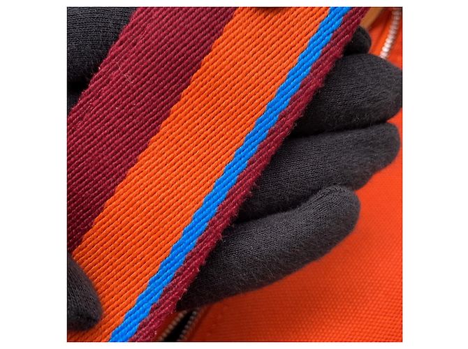 Hermès Pochette Kara Hermes in tela Feu Rosso - vista 9