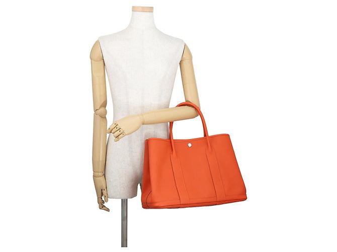 Hermès Borsa Tote Hermes Garden PM in Feu Rosso - vista 4