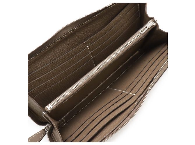 Hermès Cartera larga Azap Hermes en gris Etoupe Gris pardo - vista 6