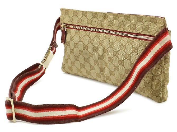 Borsa Gucci GG Canvas Sherry Line Rosso Beige - vista 3