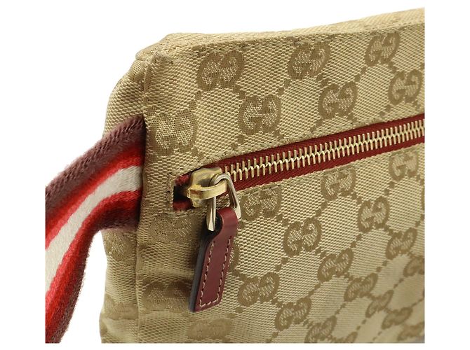 Borsa Gucci GG Canvas Sherry Line Rosso Beige - vista 5