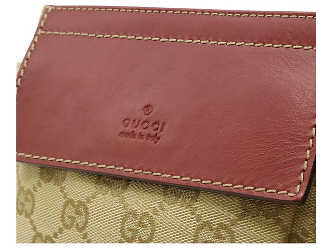 Borsa Gucci GG Canvas Sherry Line Rosso Beige - vista 7