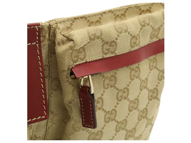 Borsa Gucci GG Canvas Sherry Line Rosso Beige - vista 8
