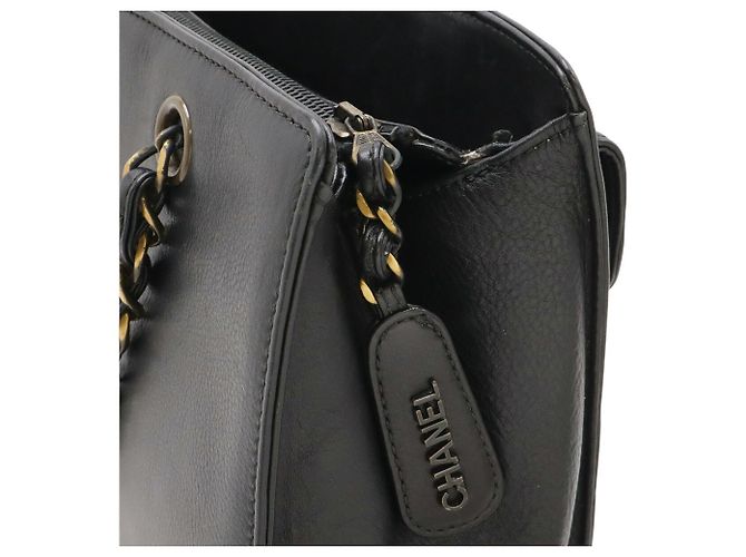 Borsa Tote Chanel in pelle nera con manico a catena Nero - vista 5