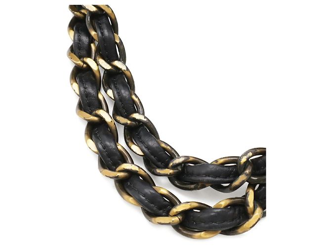 Borsa Tote Chanel in pelle nera con manico a catena Nero - vista 6