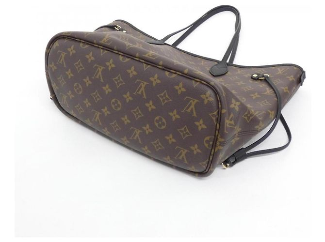Borsa Louis Vuitton Monogram Neverfull Inside Out MM M28351 Marrone Nero - vista 2
