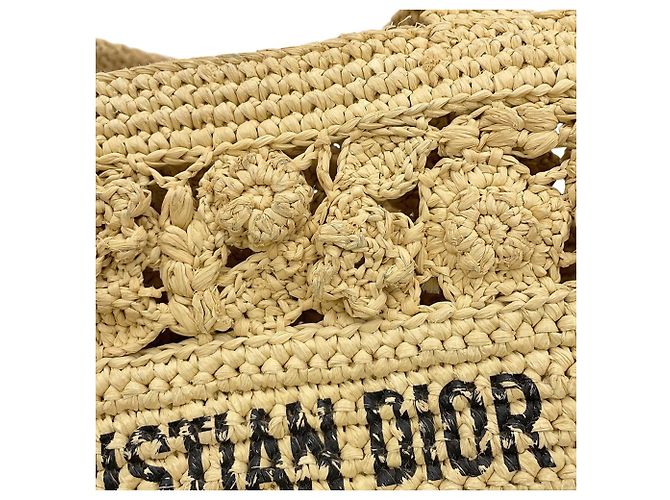 Borsa Panier in Raffia Christian Dior Marrone - vista 10