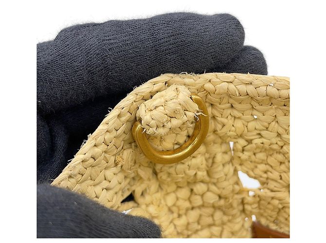 Borsa Panier in Raffia Christian Dior Marrone - vista 12