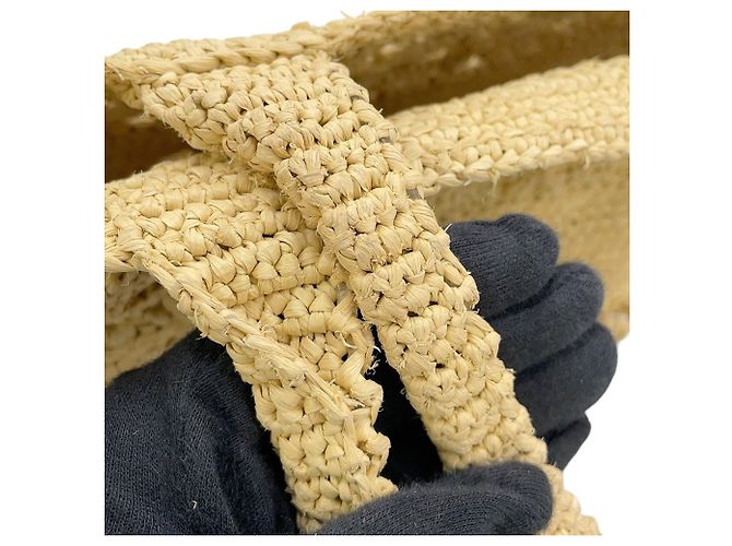 Borsa Panier in Raffia Christian Dior Marrone - vista 13