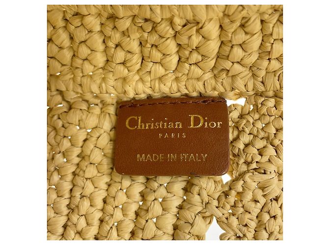 Borsa Panier in Raffia Christian Dior Marrone - vista 19