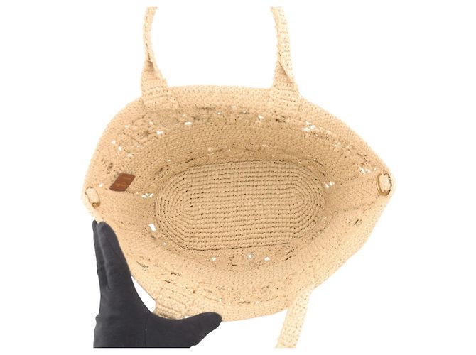 Borsa Panier in Raffia Christian Dior Marrone - vista 7