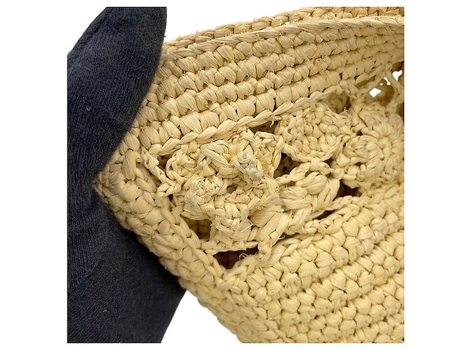 Borsa Panier in Raffia Christian Dior Marrone - vista 8