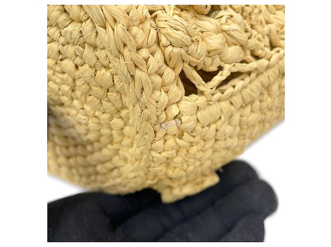 Borsa Panier in Raffia Christian Dior Marrone - vista 9